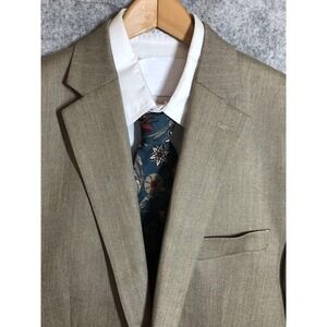 Chaps Blazer Mens 44 Long Beige Sport Coat Jacket Two Button Business Classic